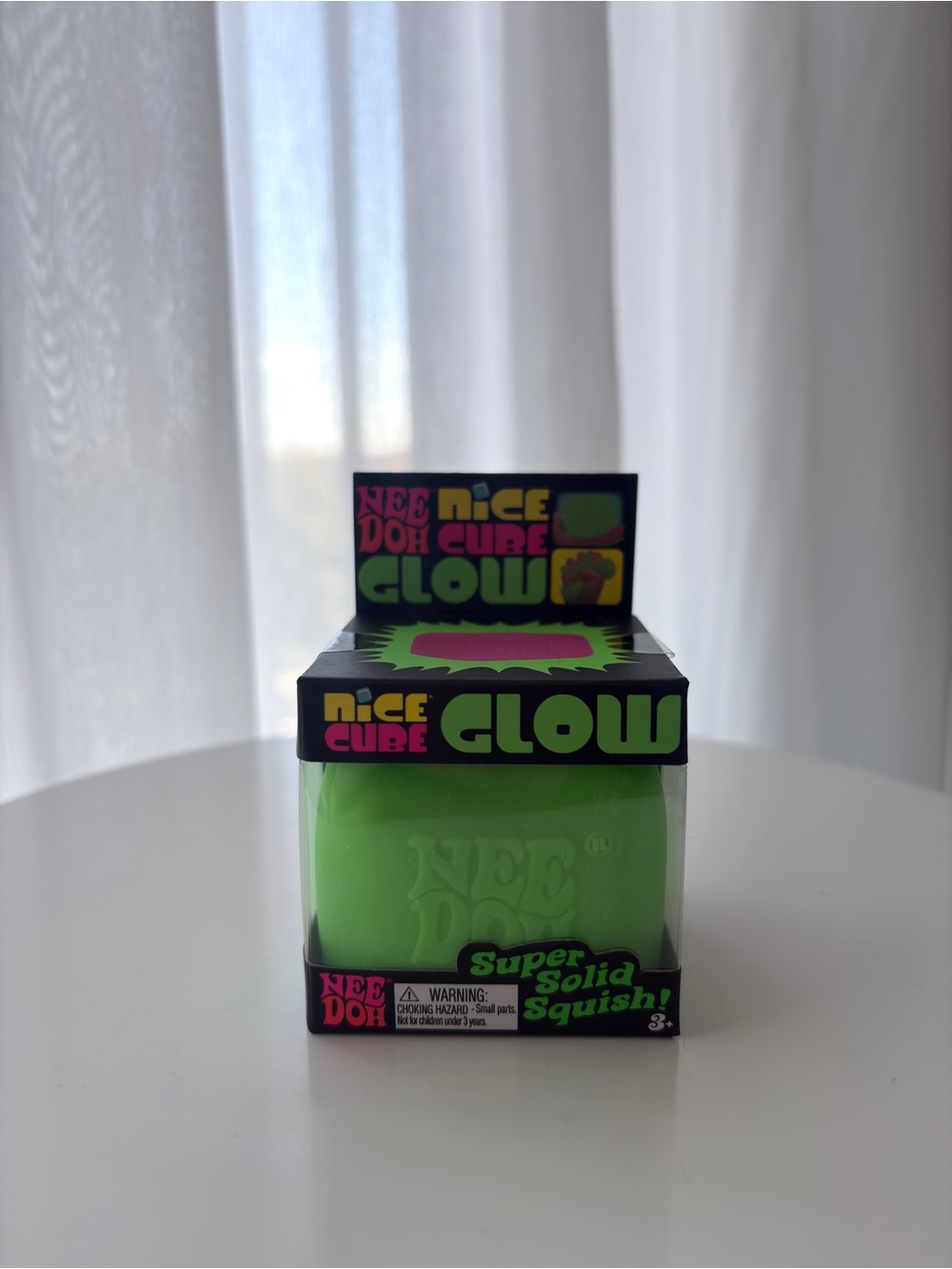 Green NeeDoh Nice Cube Glow - New